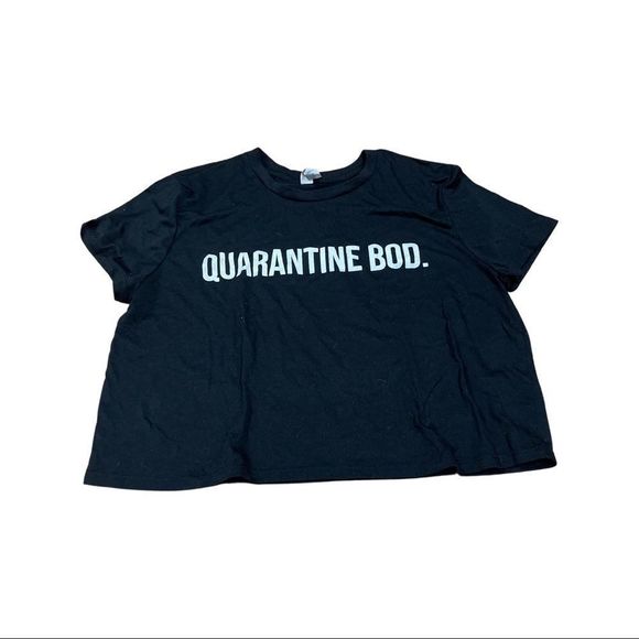 TYC quarantine bod black crop top size medium - Picture 1 of 3